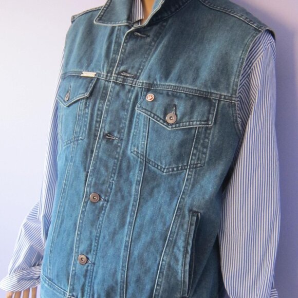 MOOSE KNUCKLES Woman's Denim Western Ranch Vest Size L - Picture 6 of 12